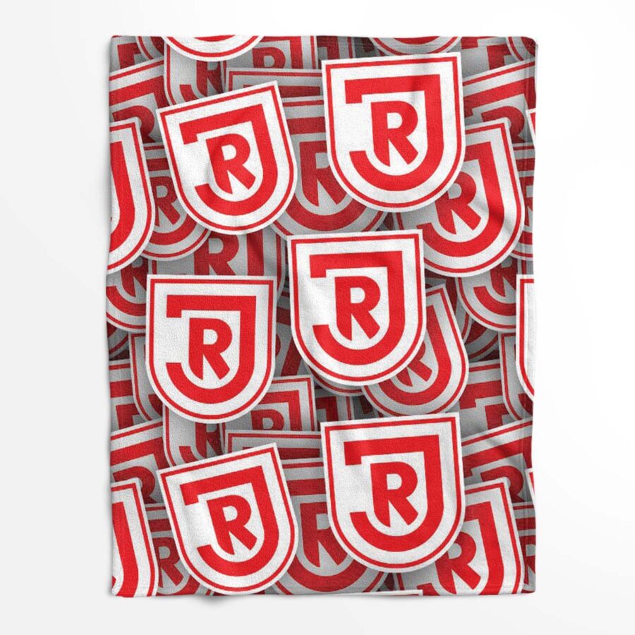 SSV Jahn Regensburg rot-weißes Muster Fleecedecke - Decke – Bild 2