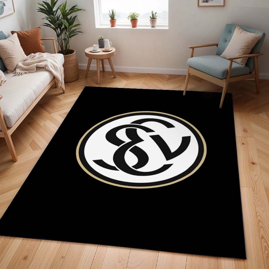 SV 07 Elversberg schwarzer Hintergrund sve elv Teppich – Bild 2