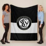 SV 07 Elversberg sve elv schwarz weißer Hintergrund Fleecedecke – Decke