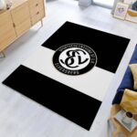 SV 07 Elversberg sve elv schwarz weißer Hintergrund Teppich