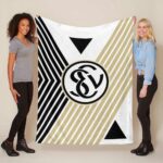 SV 07 Elversberg sve elv deine eins schwarz weißer Hintergrund Fleecedecke – Decke
