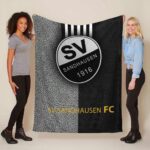 SV Sandhausen schwarz weiß Leder Fleecedecke – Decke