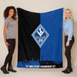 SV Waldhof Mannheim 07 schwarz blauer Hintergrund SVW 02 Fleecedecke – Decke