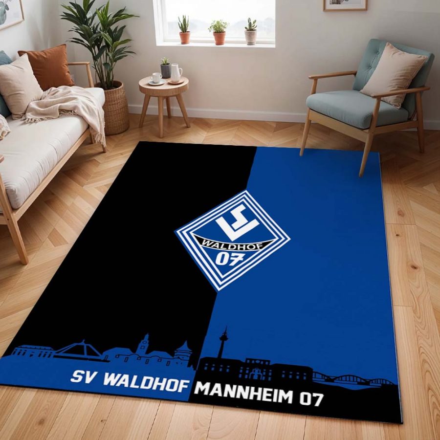 SV Waldhof Mannheim 07 schwarz blauer Hintergrund SVW 02 Teppich – Bild 2