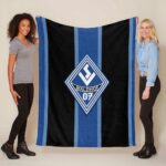 SV Waldhof Mannheim 07 schwarz blauer Hintergrund SVW Fleecedecke – Decke