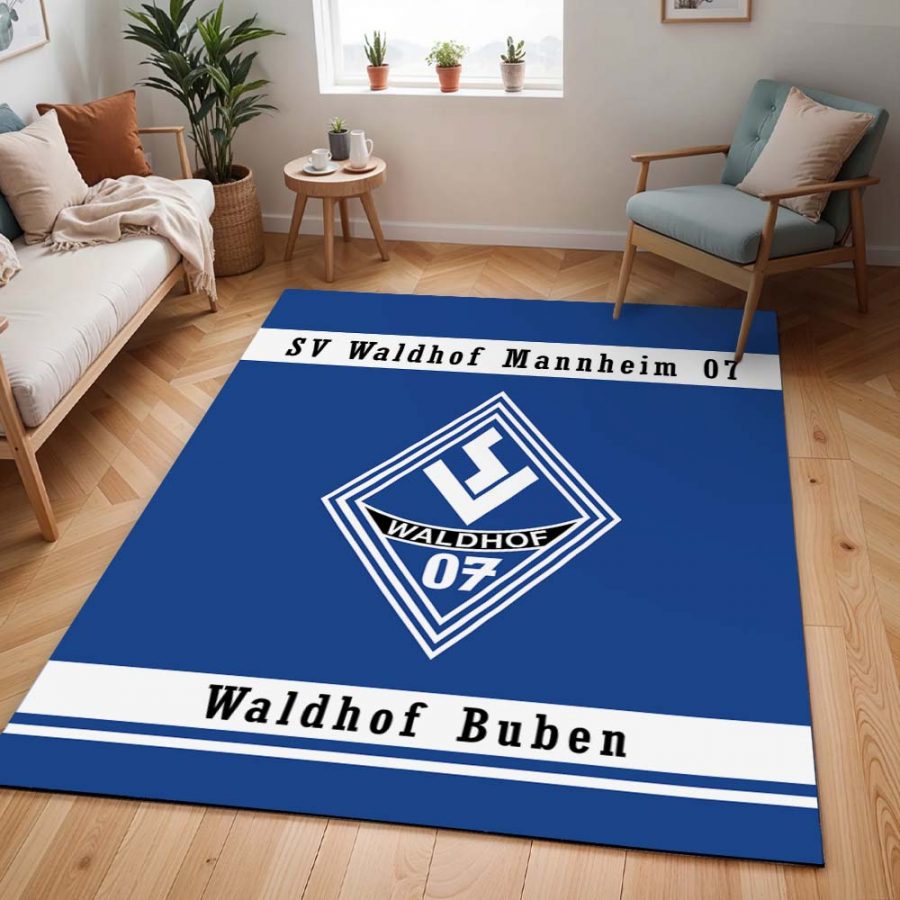 SV Waldhof Mannheim 07 weiß blauer Hintergrund SVW 04 Teppich – Bild 2