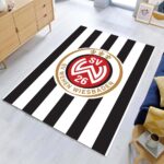 SV Wehen Wiesbaden schwarz weiß vertikal Hintergrund 03 Teppich