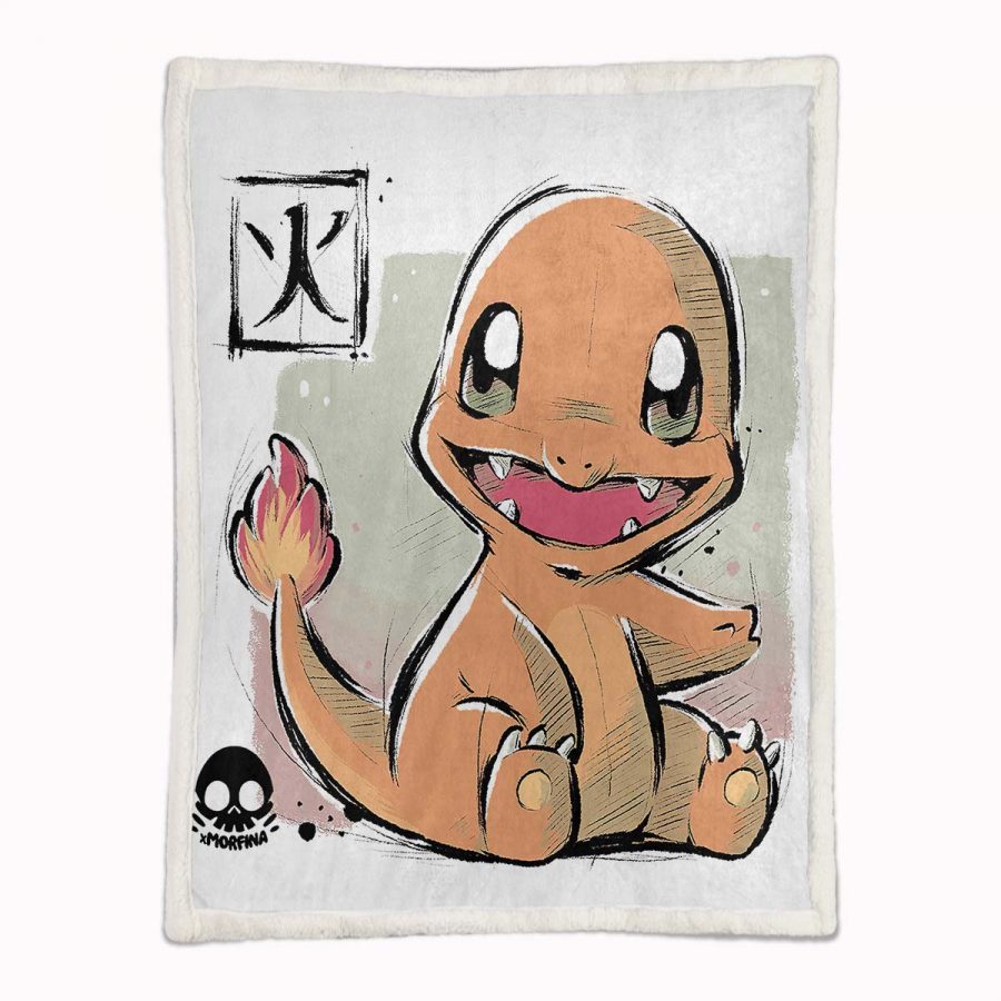 Glumanda Pokemon 1001 Decke - Fleecedecke – Bild 2