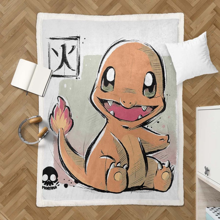 Glumanda Pokemon 1001 Decke - Fleecedecke – Bild 3