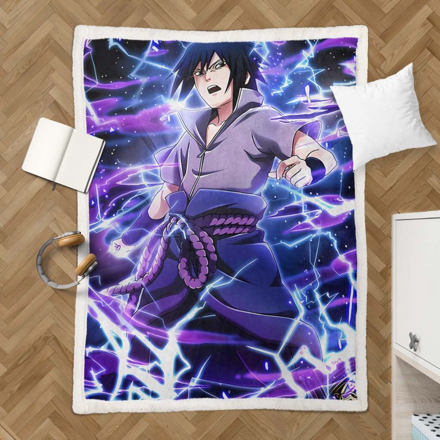 Sasuke Sharingan 06 Decke - Fleecedecke – Bild 3