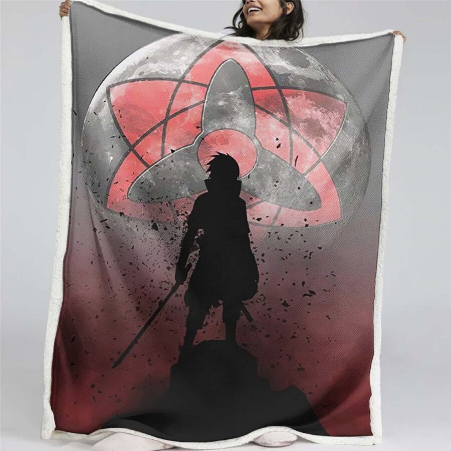 Sasuke Sharingan Blutmond 01 Decke - Fleecedecke