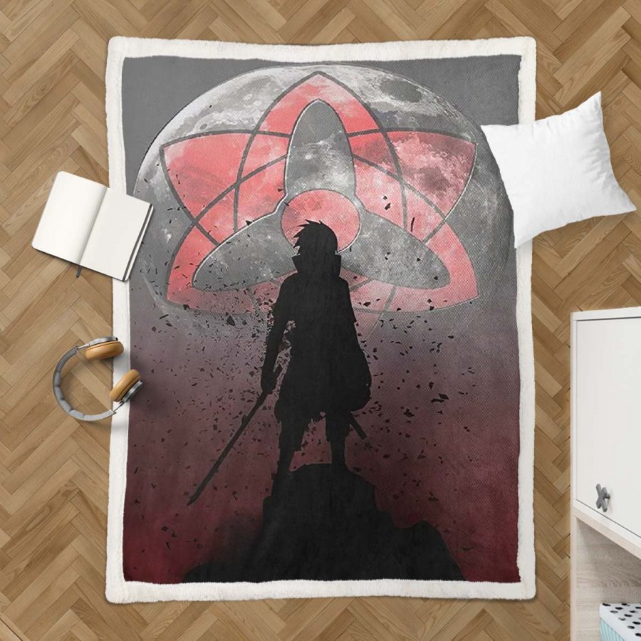 Sasuke Sharingan Blutmond 01 Decke - Fleecedecke – Bild 3