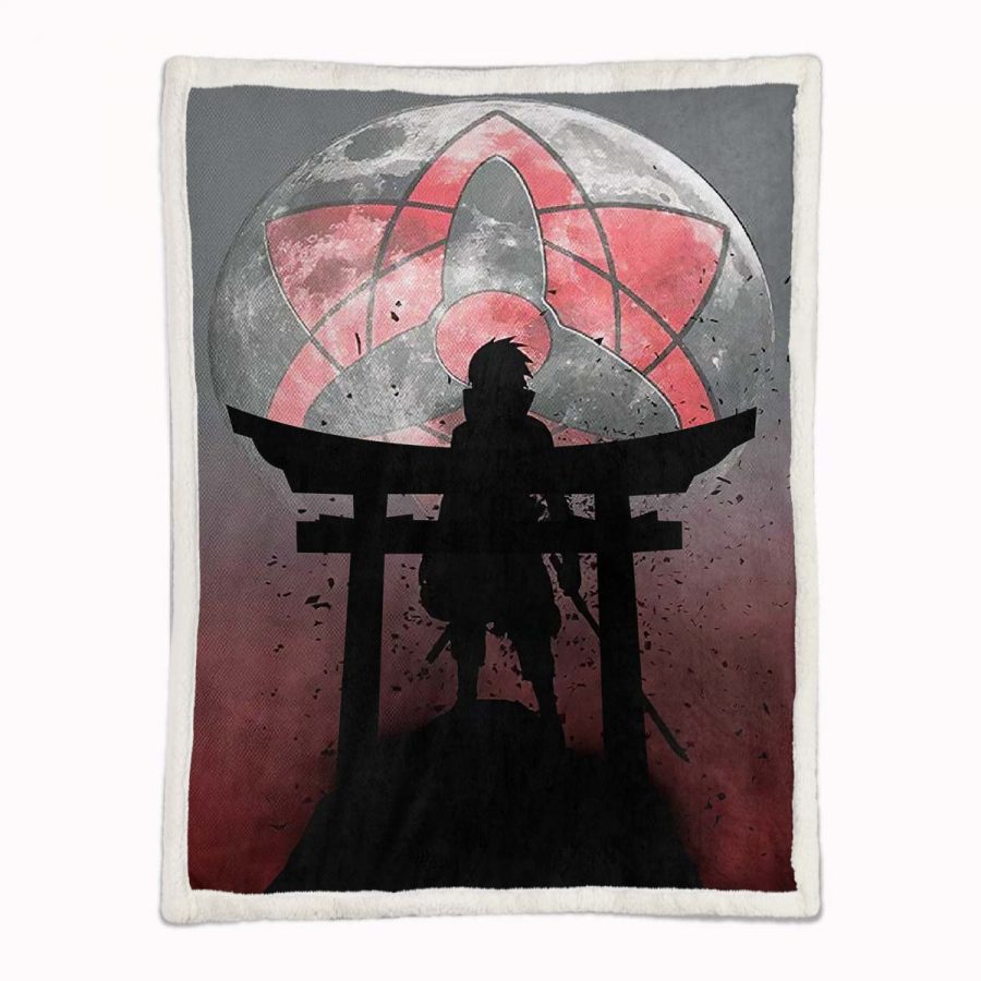 Sasuke Sharingan Blutmond 02 Decke - Fleecedecke – Bild 2