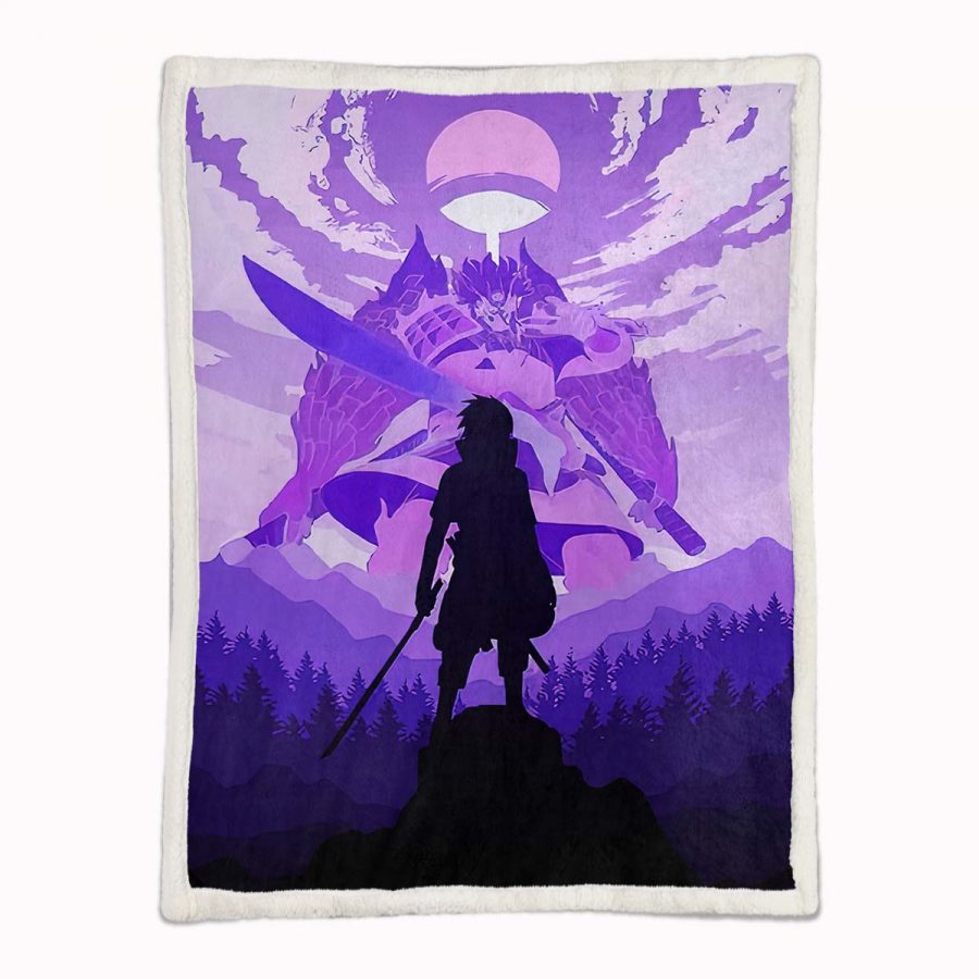 Sasuke Sharingan Blutmond 03 Decke - Fleecedecke – Bild 2