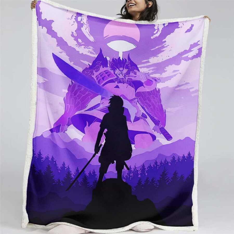 Sasuke Sharingan Blutmond 03 Decke - Fleecedecke