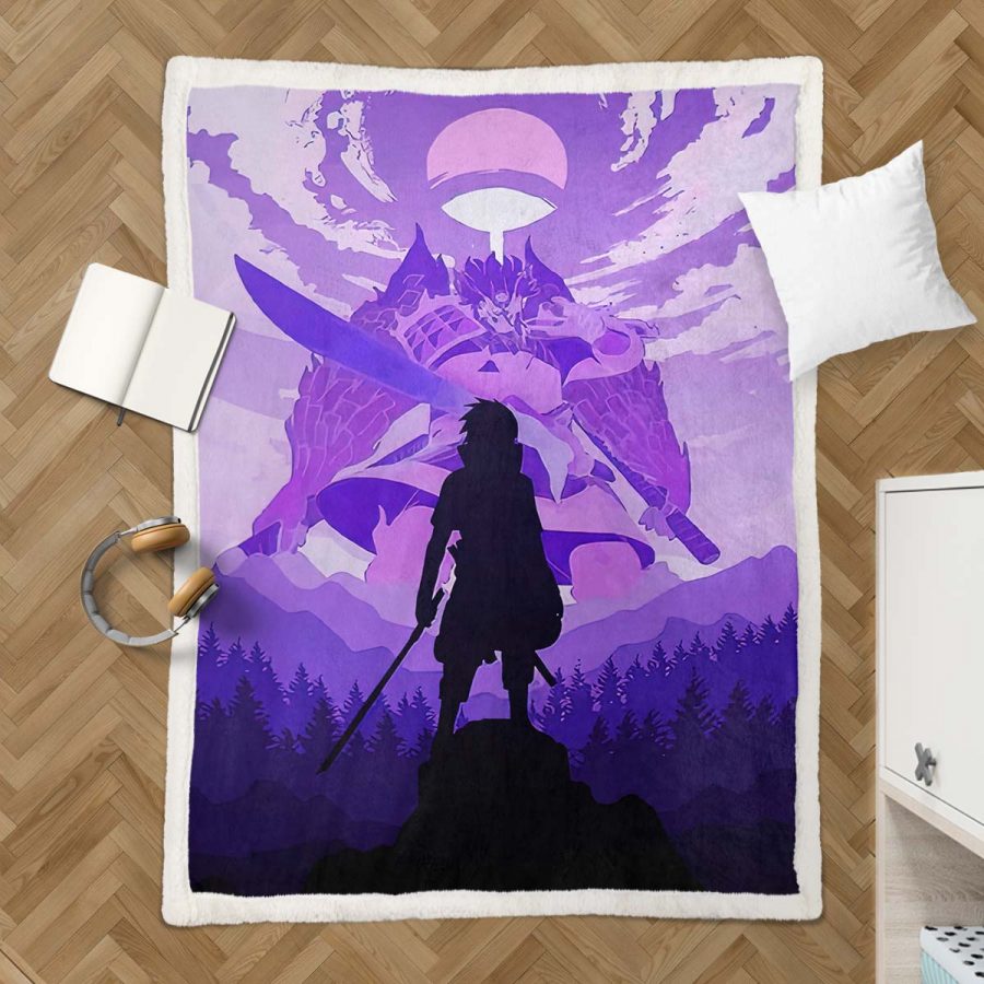 Sasuke Sharingan Blutmond 03 Decke - Fleecedecke – Bild 3