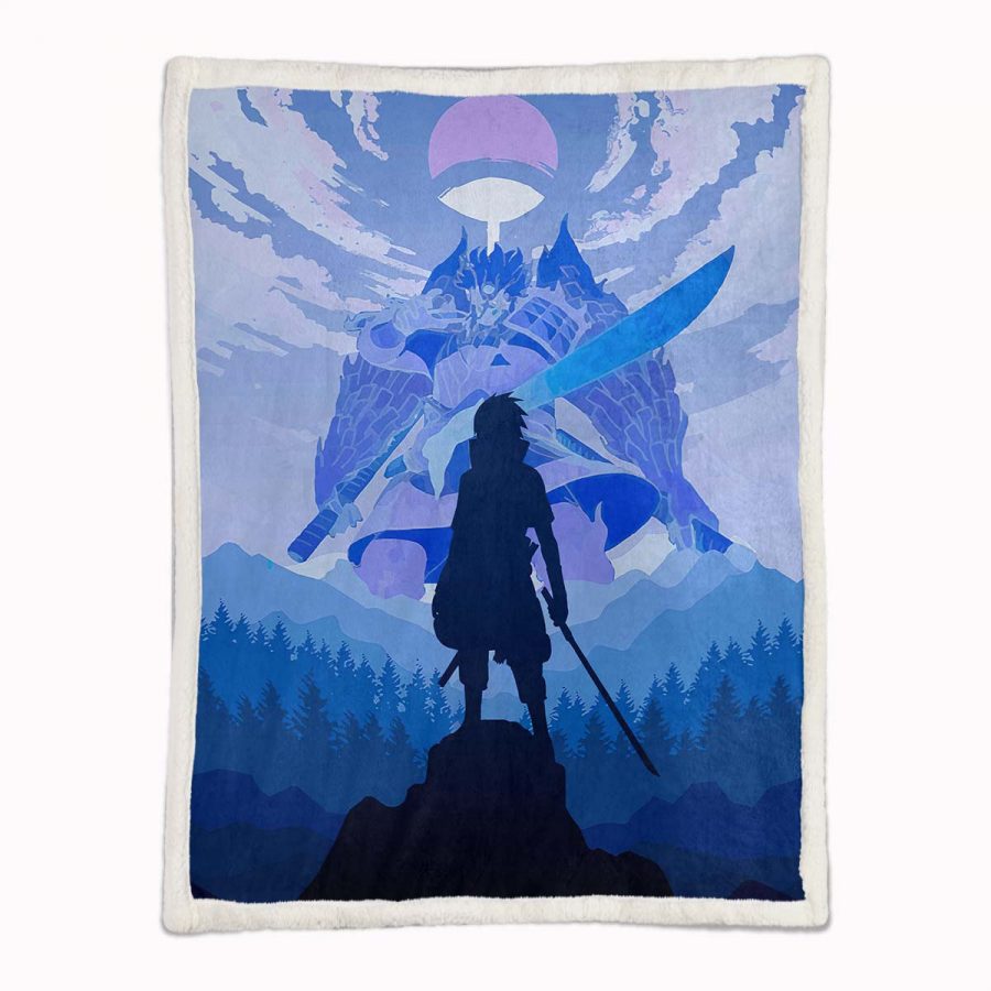 Sasuke Sharingan Blutmond 04 Decke - Fleecedecke – Bild 2