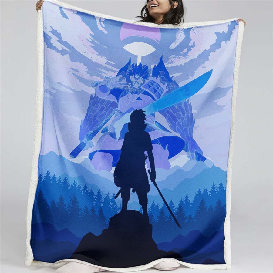 Sasuke Sharingan Blutmond 04 Decke - Fleecedecke