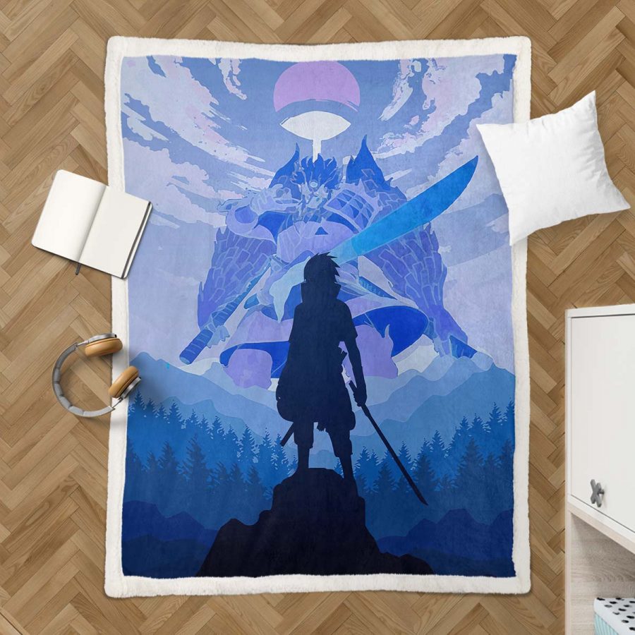 Sasuke Sharingan Blutmond 04 Decke - Fleecedecke – Bild 3
