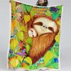 Faultierfamilie Decke - Fleecedecke