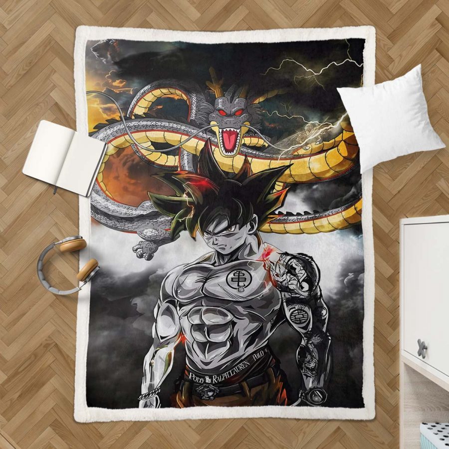 Son Goku Dragon Ball Shenlong Decke - Fleecedecke – Bild 3