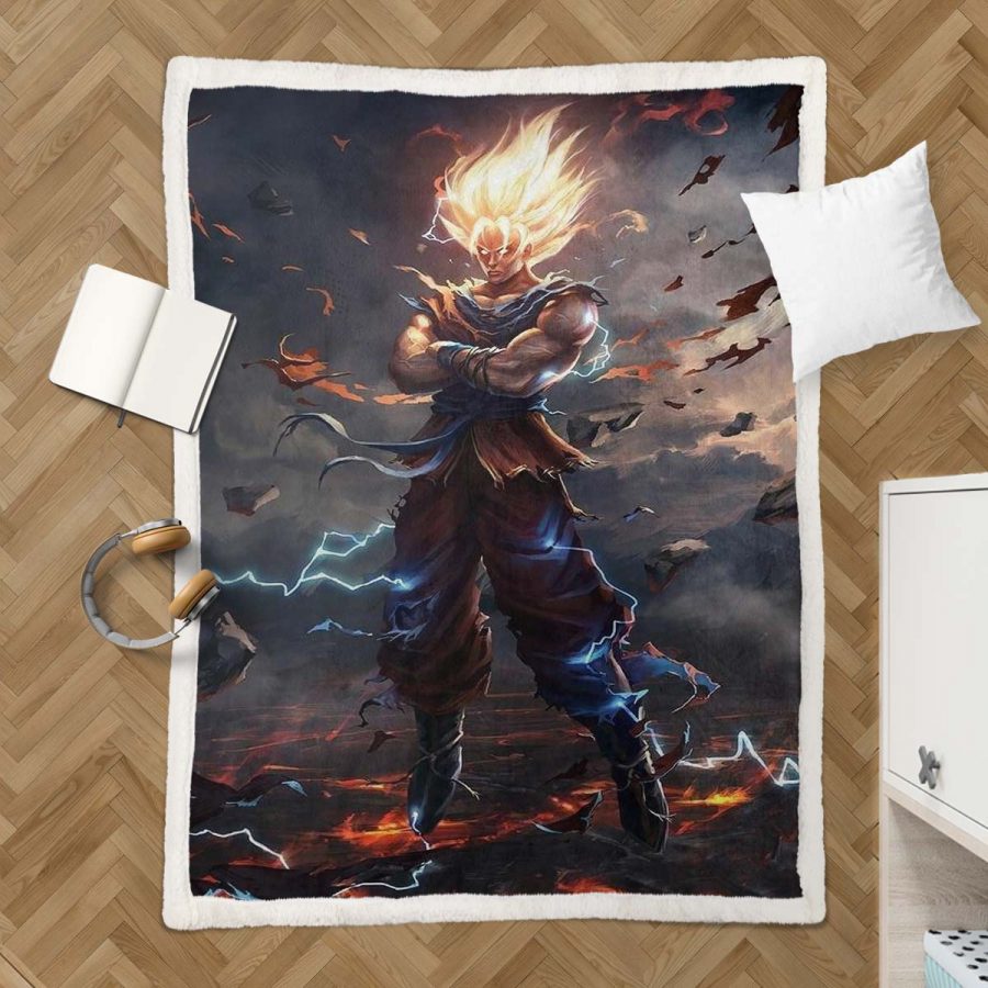 Son Goku Dragon Ball Z 1002 Decke - Fleecedecke – Bild 3
