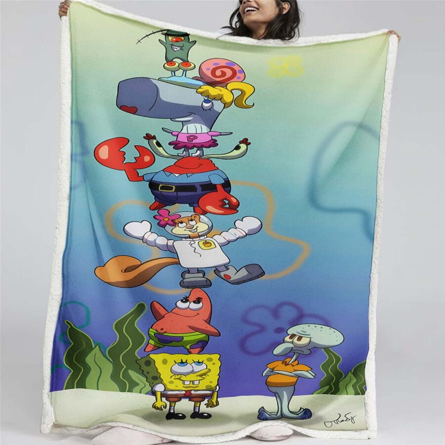 SpongeBob Alle Charaktere 01 Decke - Fleecedecke