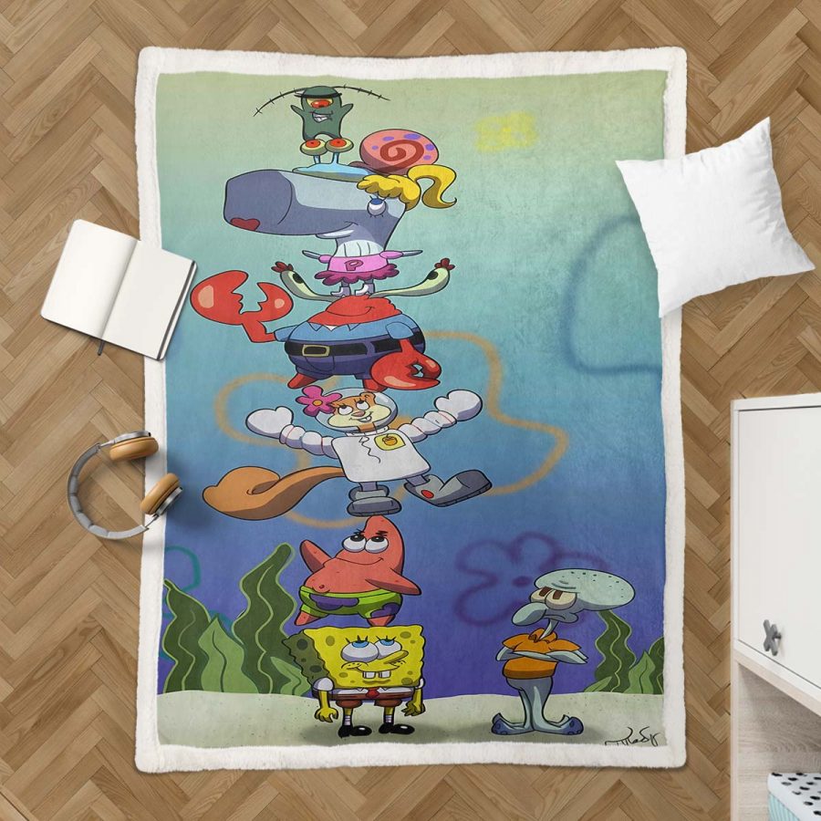 SpongeBob Alle Charaktere 01 Decke - Fleecedecke – Bild 3