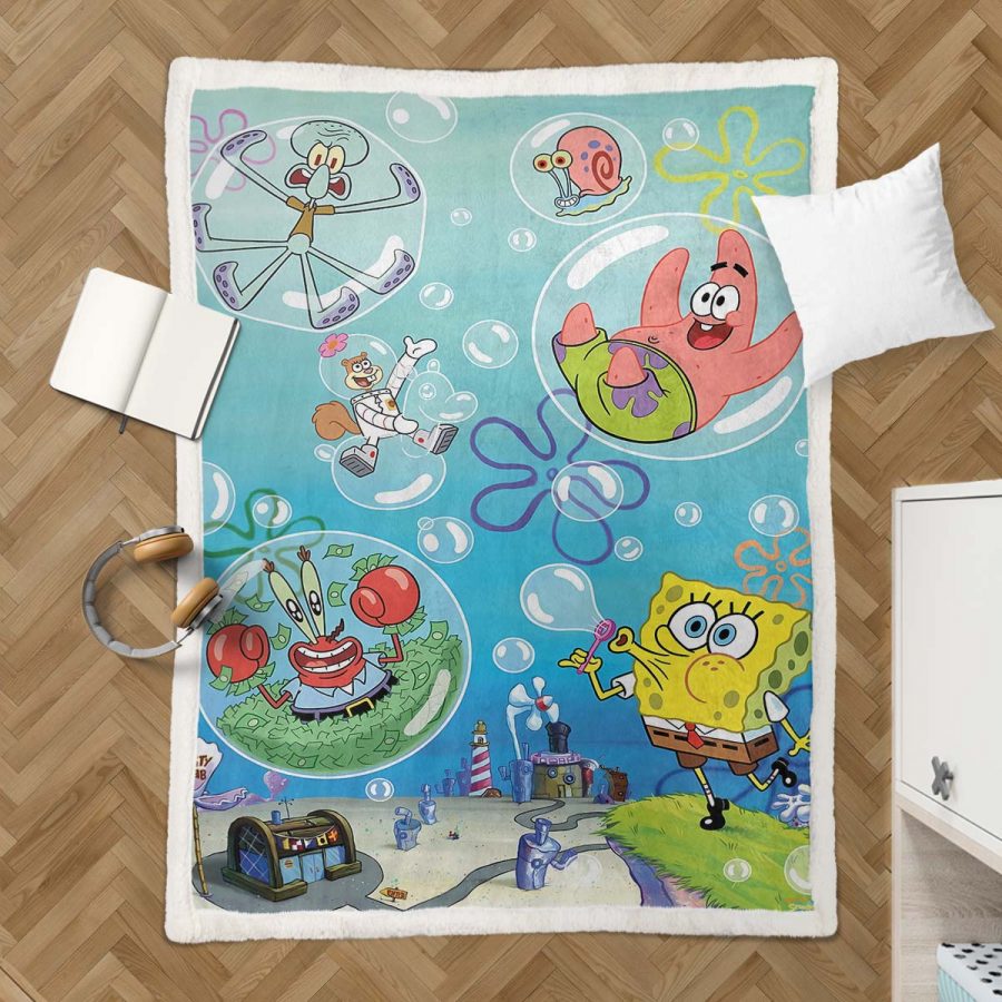 SpongeBob Alle Charaktere 02 Decke - Fleecedecke – Bild 3