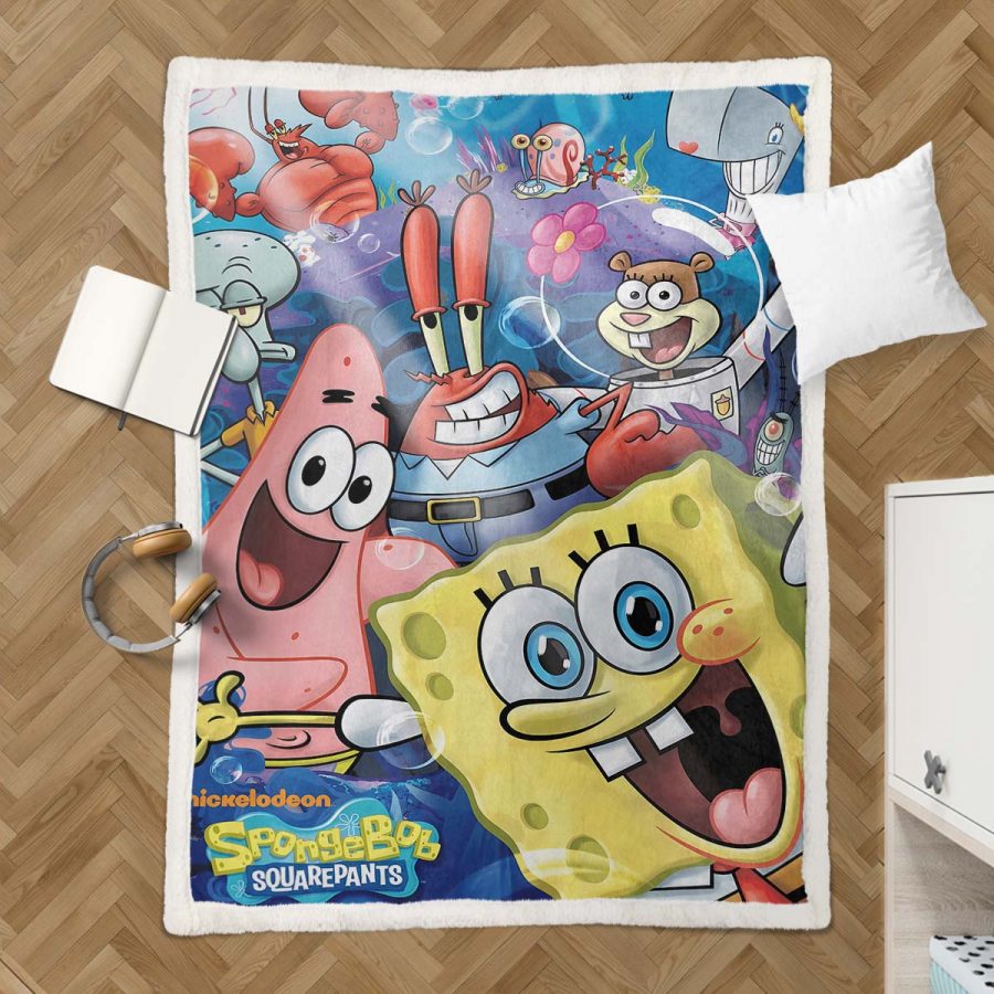 SpongeBob Alle Charaktere 03 Decke - Fleecedecke – Bild 3