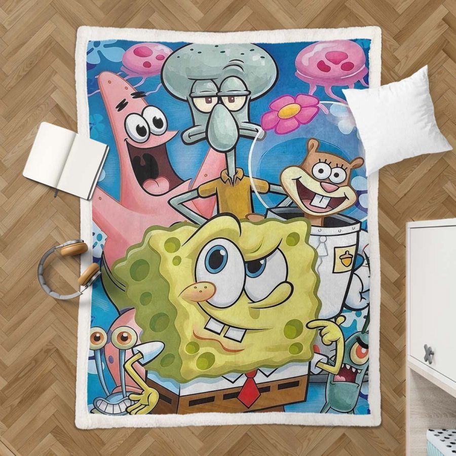 SpongeBob Alle Charaktere 04 Decke - Fleecedecke – Bild 3