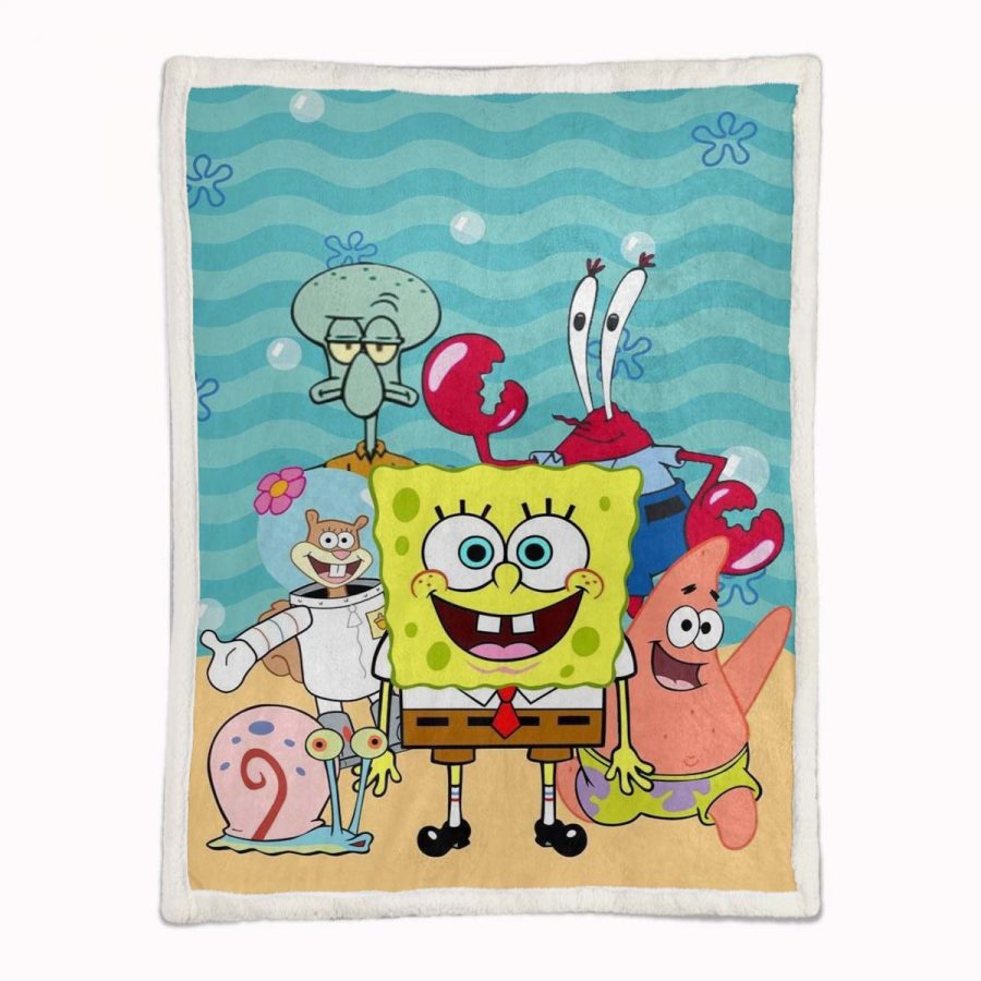 SpongeBob Alle Charaktere 05 Decke - Fleecedecke – Bild 2