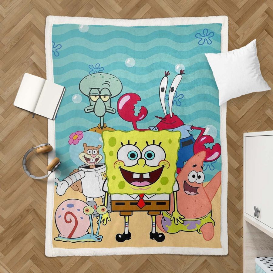 SpongeBob Alle Charaktere 05 Decke - Fleecedecke – Bild 3