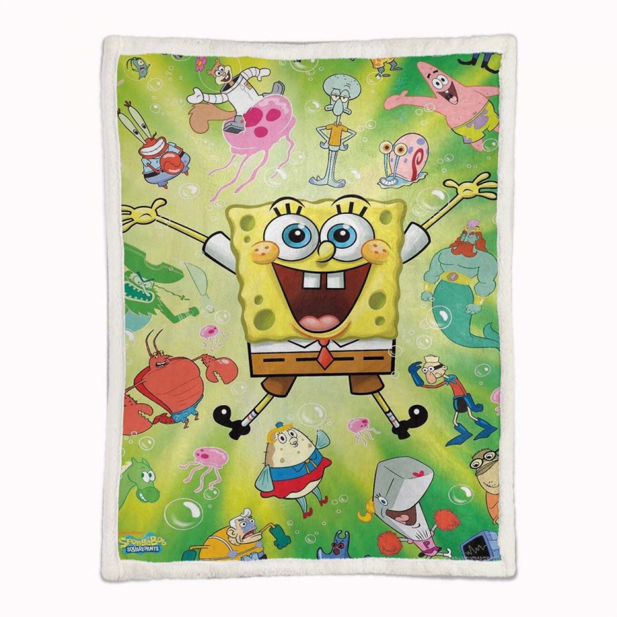 SpongeBob Alle Charaktere 06 Decke - Fleecedecke – Bild 2