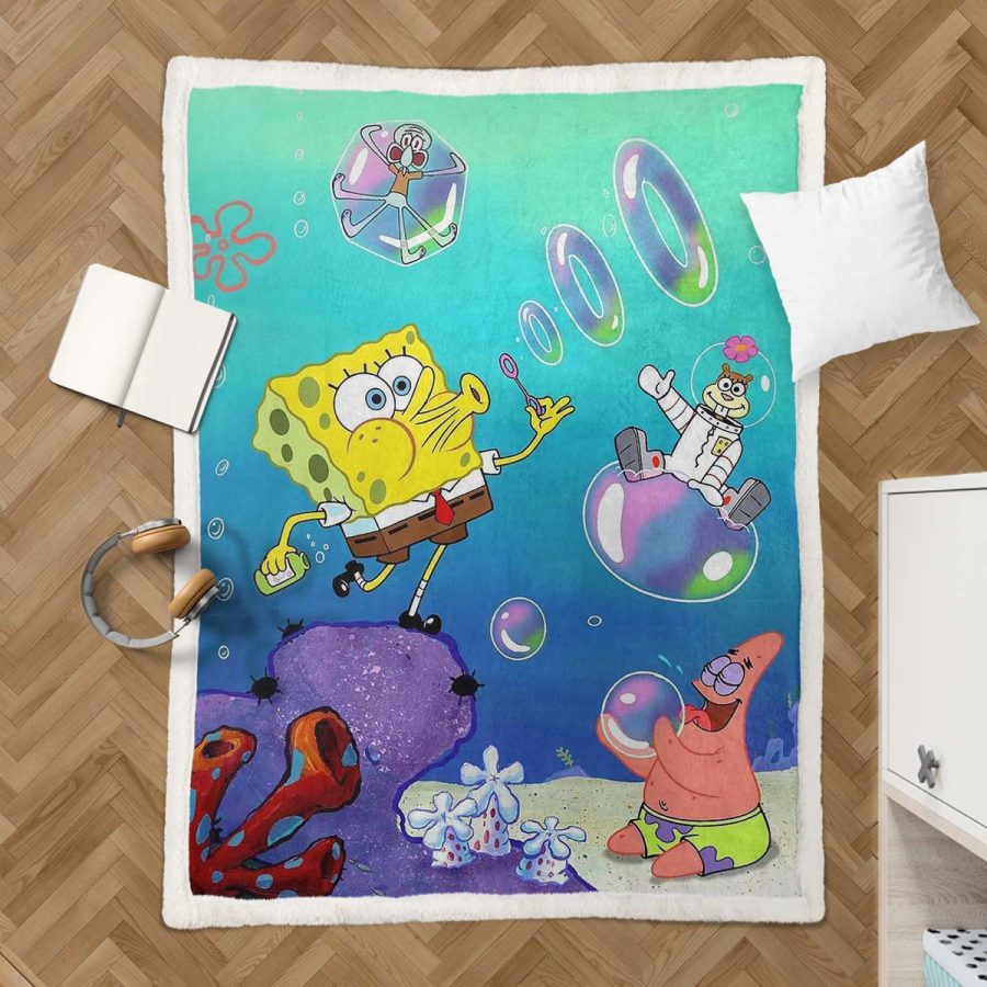 SpongeBob Schwammkopf und Patrick 02 Decke - Fleecedecke – Bild 3