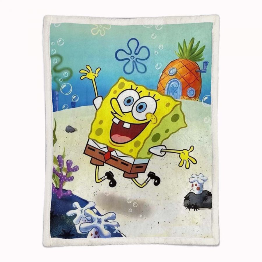 SpongeBob Schwammkopf Happy 01 Decke - Fleecedecke – Bild 2