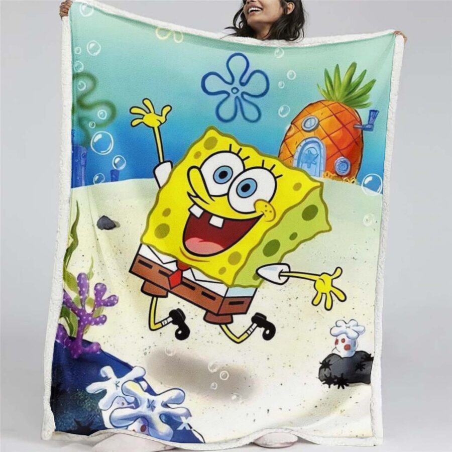 SpongeBob Schwammkopf Happy 01 Decke - Fleecedecke