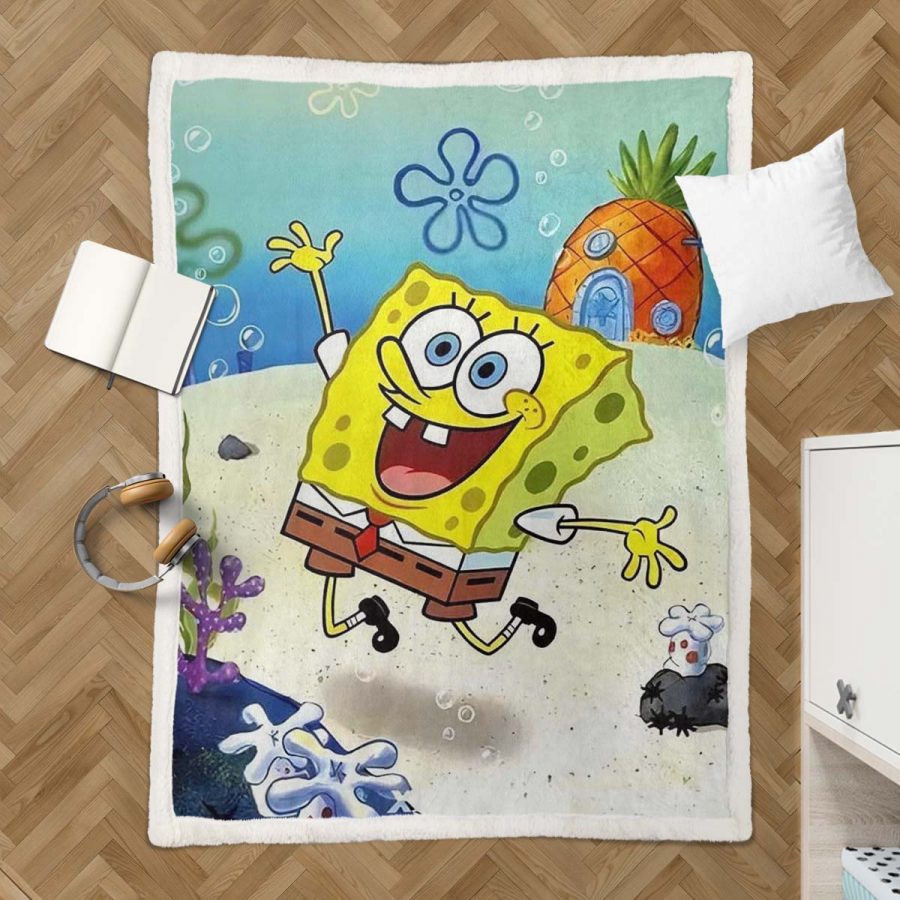 SpongeBob Schwammkopf Happy 01 Decke - Fleecedecke – Bild 3
