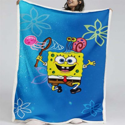 SpongeBob Schwammkopf Happy 03 Decke - Fleecedecke
