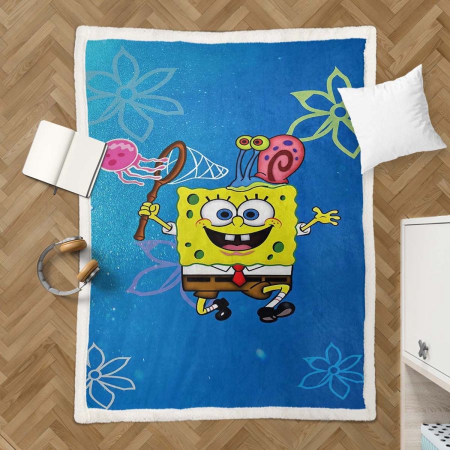 SpongeBob Schwammkopf Happy 03 Decke - Fleecedecke – Bild 3