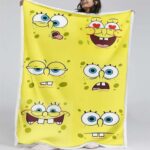 SpongeBob Schwammkopf Glückliches Gesicht Decke – Fleecedecke