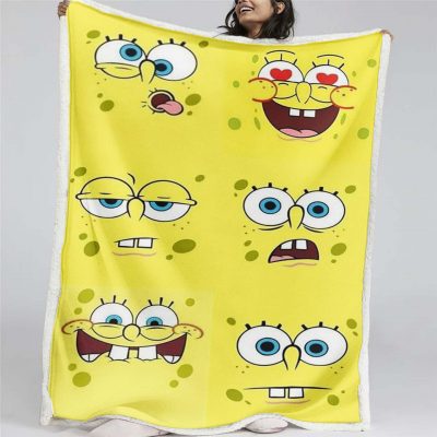 SpongeBob Schwammkopf Glückliches Gesicht Decke - Fleecedecke