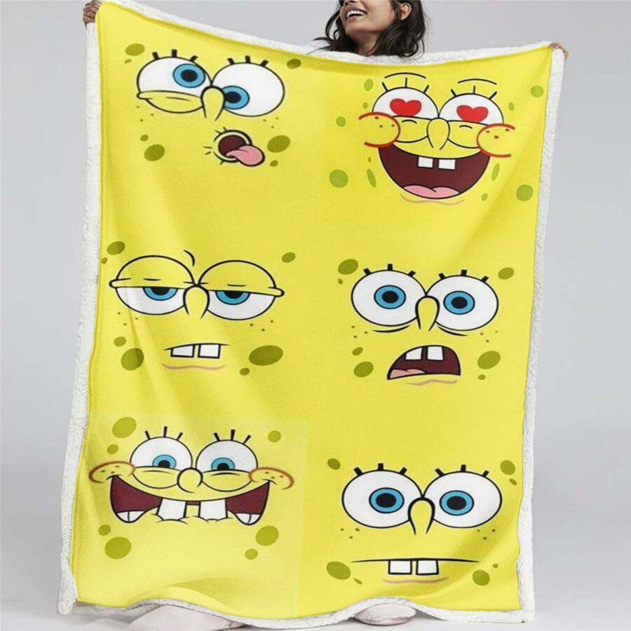 SpongeBob Schwammkopf Glückliches Gesicht Decke - Fleecedecke