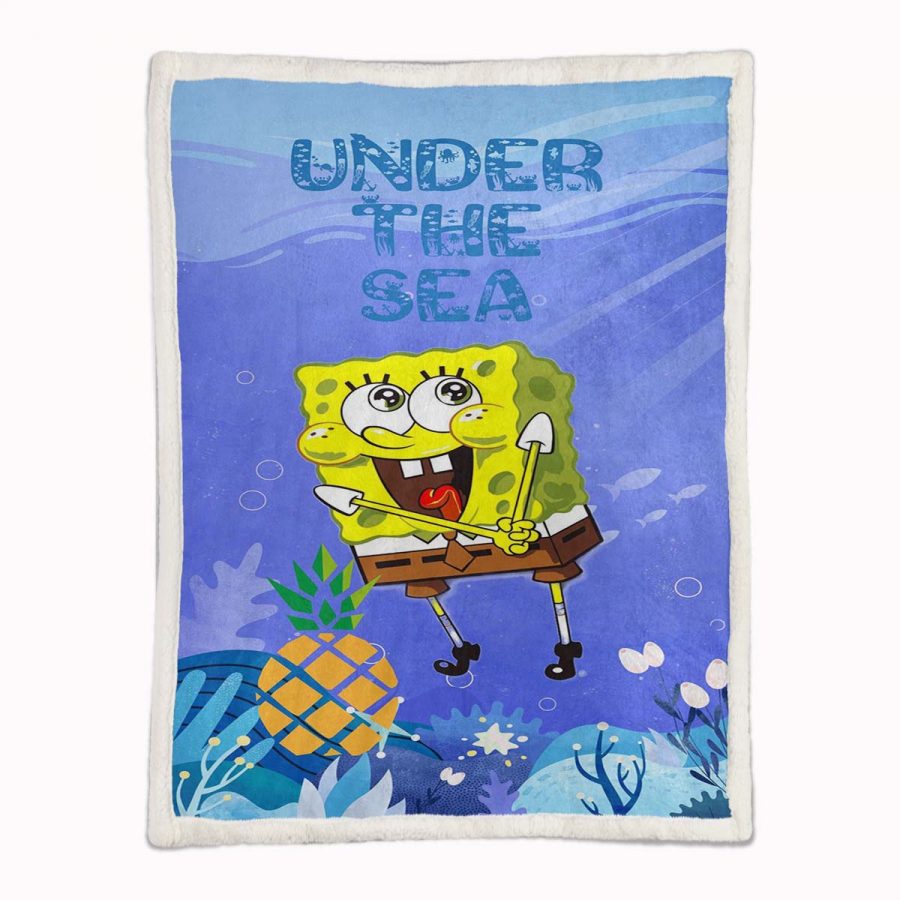 SpongeBob Schwammkopf Glücklich unter dem Meer Decke - Fleecedecke – Bild 2