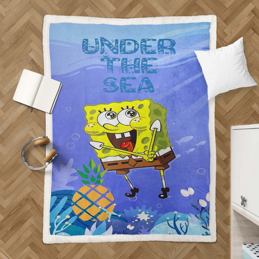SpongeBob Schwammkopf Glücklich unter dem Meer Decke - Fleecedecke – Bild 3