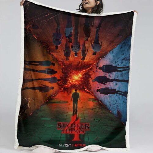 Stranger Things Alle Charaktere 04 Decke - Fleecedecke