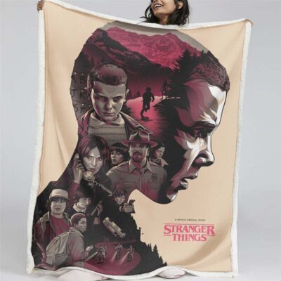 Stranger Things Alle Charaktere 08 Decke - Fleecedecke
