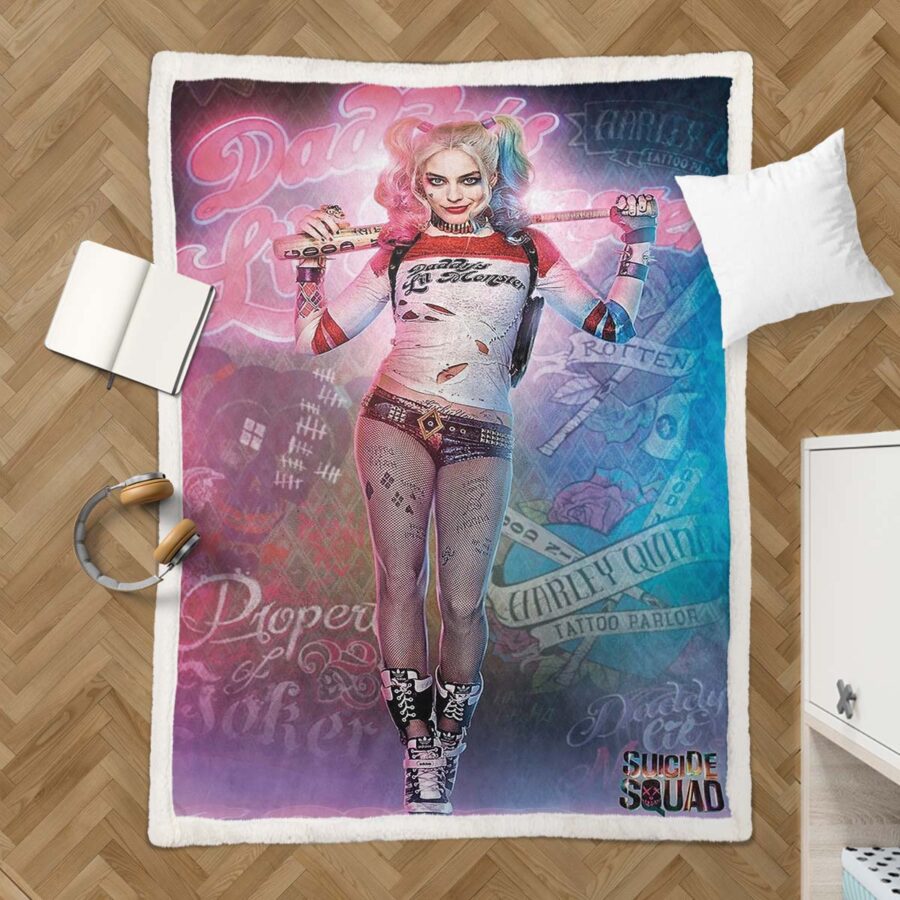 Suicide Squad Harley Quinn 01 Decke - Fleecedecke – Bild 3