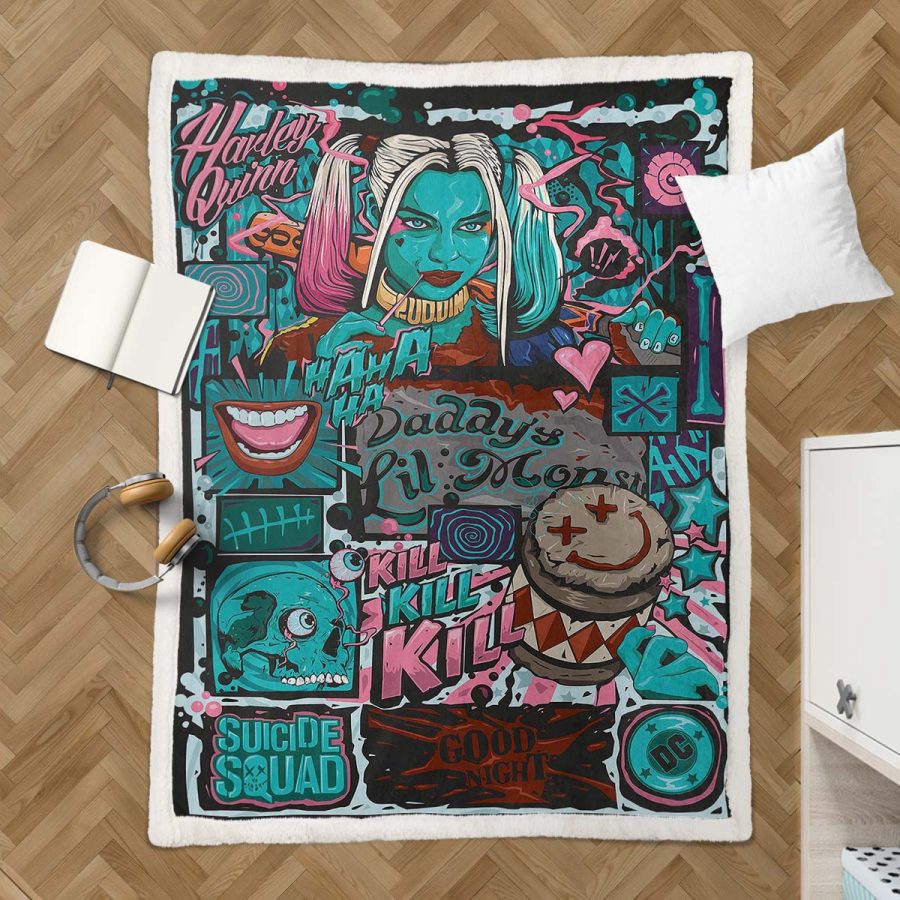 Suicide Squad Harley Quinn 07 Decke - Fleecedecke – Bild 3