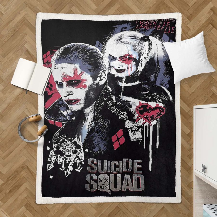 Joker und Harley Quinn 01 Decke - Fleecedecke – Bild 3